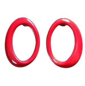 Vintage Red Hoop Earrings
